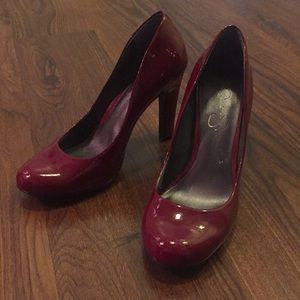 Jessica Simpson Ruby Red Patent Leather Pumps